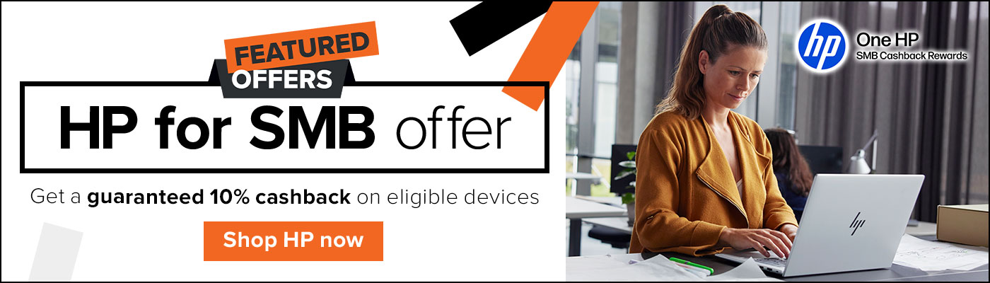 HP for SMB offer. Get a guaranteed 10% cashback on eligible devices