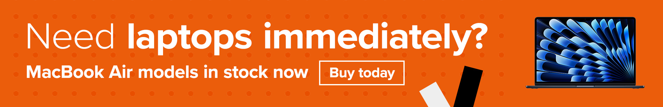 Need laptops immediately? MacBook Air models in stock now. Buy today.