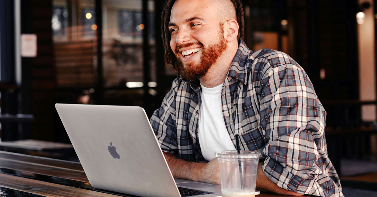 Man working on a MacBook