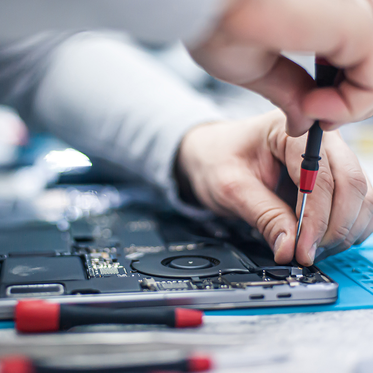 Image of a repair on a Mac