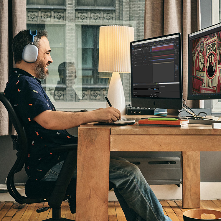 Man using LucidLink for cloud-native editing
