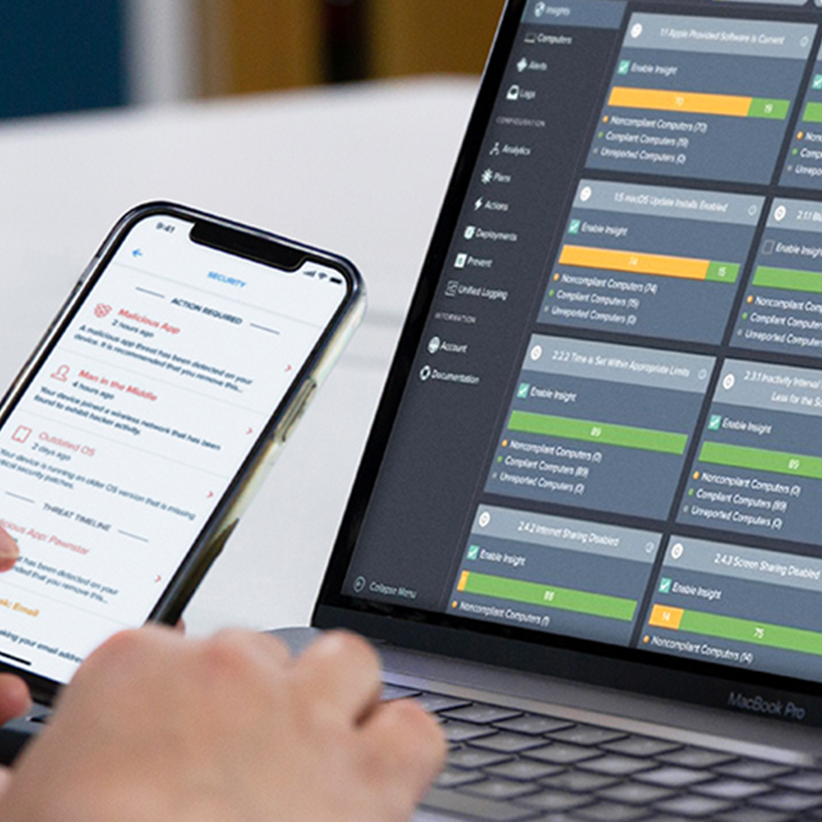 Jamf in use on both an iPhone and Mac