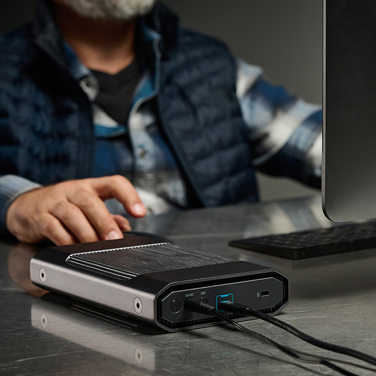 Picture of a man using a G-Drive