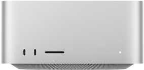 Front-facing view of Mac Studio two USB-C ports and SDXC card reader port